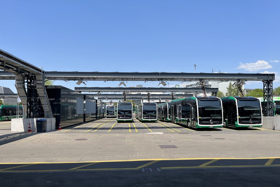 IVU Traffic Technologies AG - Basler Verkehrs-Betriebe BVB Depot management Charging management Electric bus fleet Diesel bus Intelligent automatisation